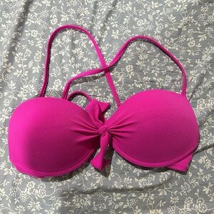 Women’s pink bikini top w/ crisscross back